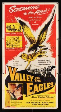4j723 VALLEY OF THE EAGLES revised 3sh '52 mortal combat w/ savage wolves, English Arctic thriller!