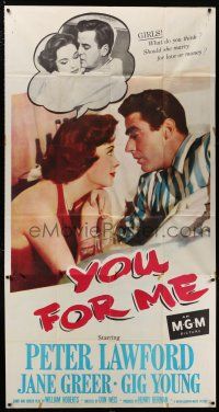4j739 YOU FOR ME 3sh '52 should pretty Jane Greer marry Peter Lawford or Gig Young, money or love?