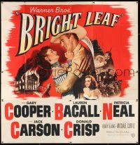 4j196 BRIGHT LEAF 6sh '50 great romantic close up of Gary Cooper & sexy Lauren Bacall!