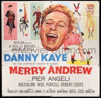 4j224 MERRY ANDREW 6sh '58 Gale art of laughing Danny Kaye, Pier Angeli & wacky chimpanzee!