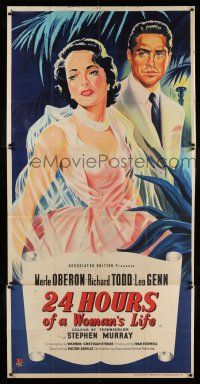 4j022 AFFAIR IN MONTE CARLO English 3sh '53 Merle Oberon, Richard Todd, 24 Hours of a Woman's Life