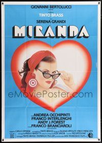 4j152 MIRANDA Italian 1p '85 great Crovato art of sexy Serena Grandi lowering her sunglasses!