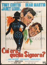 4j190 WHO WAS THAT LADY Italian 1p R67 Cesselon art of Tony Curtis, Dean Martin & Janet Leigh!