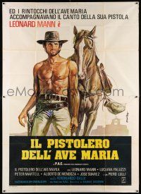 4j079 FORGOTTEN PISTOLERO Italian 2p '69 art of barechested Leonard Mann, spaghetti western!