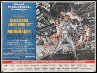 4j002 MOONRAKER subway poster '79 art of Roger Moore as James Bond & sexy space babes by Goozee!