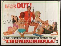 4j001 THUNDERBALL subway poster '65 Robert McGinnis art of Sean Connery as Bond with sexy girls!