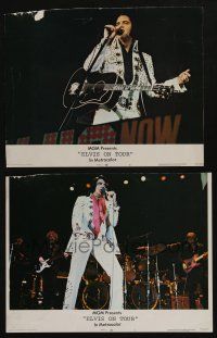 4k929 ELVIS ON TOUR 2 LCs '72 cool images of Elvis Presley singing into microphone & w/ guitar!