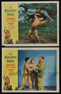 4k936 GOLDEN IDOL 2 LCs '54 Johnny Sheffield as Bomba of the Jungle, art of Kimbbo the chimp!