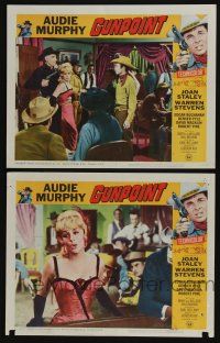 4k939 GUNPOINT 2 LCs '66 Audie Murphy in the story of a town with a gun in its back!