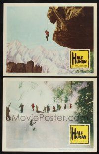 4k941 HALF HUMAN 2 LCs '57 The Story of the Abominable Snowman, cool mountain climbing images!