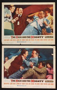 4k942 HIGH & THE MIGHTY 2 LCs '54 William Wellman, Phil Harris going crazy on plane with gun!