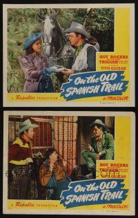 4k971 ON THE OLD SPANISH TRAIL 2 LCs '47 Roy Rogers & Trigger, Tito Guizar, Devine, Jane Frazee!