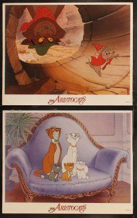 4k091 ARISTOCATS 8 LCs R87 Walt Disney feline jazz musical cartoon, great colorful image!