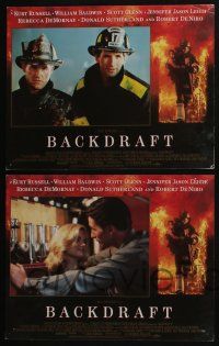 4k517 BACKDRAFT 7 LCs '91 firefighter Kurt Russell in blazing fire, directed by Ron Howard!