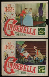 4k671 CINDERELLA 4 LCs '50 great images of trying on glass slipper, Prince kissing her hand & more!
