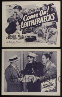 4k675 COME ON LEATHERNECKS 4 LCs R50 art of Richard Cromwell & other U.S. Marines charging!