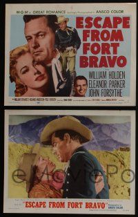 4k193 ESCAPE FROM FORT BRAVO 8 LCs '53 cowboy William Holden, Eleanor Parker, John Sturges directed