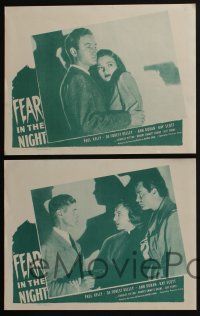 4k691 FEAR IN THE NIGHT 4 LCs R51 Paul Kelly confronts DeForest Kelley decades before Star Trek!
