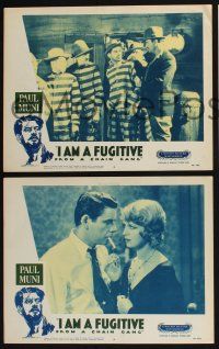 4k832 I AM A FUGITIVE FROM A CHAIN GANG 3 LCs R56 great images of escaped convict Paul Muni!