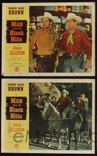 4k735 MAN FROM THE BLACK HILLS 4 LCs '52 Johnny Mack Brown & Jimmy Ellison in western action!