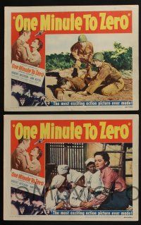 4k752 ONE MINUTE TO ZERO 4 LCs '52 soldier Robert Mitchum, pretty Ann Blyth, Howard Hughes!
