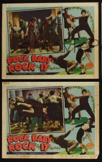 4k869 ROCK BABY ROCK IT 3 LCs '57 great image of teens dancing to rock 'n' roll band!