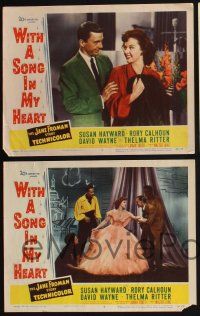 4k784 WITH A SONG IN MY HEART 4 LCs '52 Susan Hayward as Jane Froman, David Wayne, Thelma Ritter!