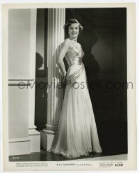 4m128 BARBARA STANWYCK 8.25x10.5 still '48 standing portrait in sexy gown from B.F.'s Daughter!