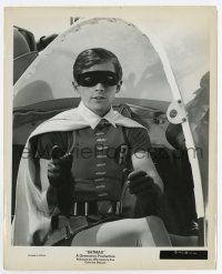 4m135 BATMAN 8x10 still '66 close up of Burt Ward in costume as Robin sitting in Batcopter!