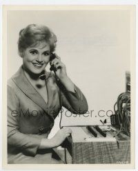 4m141 BELLS ARE RINGING 8.25x10 still '60 great c/u of Judy Holliday at telephone switchboard!