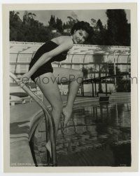 4m252 CYD CHARISSE 8x10 still '50s about to get in swimming pool & showing her shapely legs!