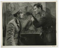 4m264 DAWN PATROL 8.25x10 still '38 Errol Flynn shows Basil Rathbone map with bombing destination!