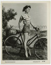 4m266 DEBBIE REYNOLDS 8.25x10.25 still '55 super young riding bike while showing her shapely legs!