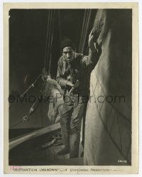 4m269 DESTINATION UNKNOWN 8x10 still '33 creepy sailor sneaks around ship with knife in hand!