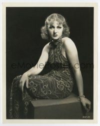 4m394 GRACE BRADLEY 8x10.25 still '34 seated portrait in sexy floral pattern dress from Redhead!
