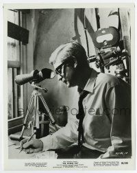 4m451 IPCRESS FILE 8x10.25 still '65 c/u of Michael Caine wearing glasses by camera & telescope!
