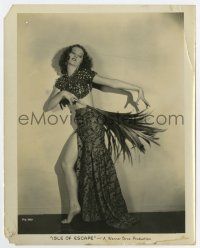 4m454 ISLE OF ESCAPE 8x10 still '30 wonderful portrait of island girl Myrna Loy in sarong, lost film