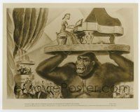 4m613 MIGHTY JOE YOUNG 8x10.25 still '49 1st Harryhausen, Widhoff art of ape with Moore & piano!