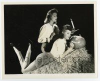 4m637 NAN WYNN/ANITA LOUISE 8.25x10 still '43 celebrating Halloween with jack-o-lantern by Crail!