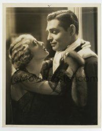 4m650 NO MAN OF HER OWN 8x10 still '32 best romantic close up of Clark Gable & Dorothy Mackaill!
