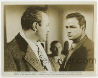4m656 ON THE WATERFRONT 8x10.25 still R59 Marlon Brando confronts Lee J. Cobb in courtroom!