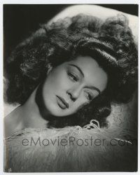 4m729 ROSALIND RUSSELL 7.5x9.5 still '40s close glamor portrait in feathery outfit by Hurrell!
