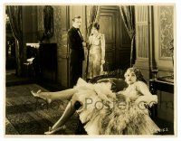 4m214 CLARA BOW 8x10 key book still '20s she's standing with man staring at sexy girl in chair!