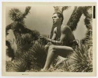 4m849 TYRONE POWER 8x10.25 still '38 smoking in swim trunks in the Palm Springs desert!