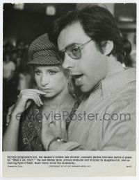 4m877 WHAT'S UP DOC candid 7.5x10 still '72 c/u of Barbra Streisand & director Peter Bogdanovich!
