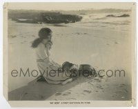 4m635 MY SON 8x10 still '25 sad Alla Nazimova kneeling on beach with her faithful dog!