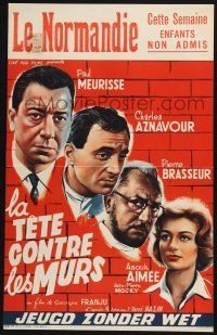 4p414 HEAD AGAINST THE WALL Belgian '59 La Tete Contre les Murs, Pierre Brasseur, Aimee!