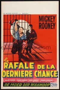 4p423 LAST MILE Belgian '59 great art of Mickey Rooney as Killer Mears breaking out of Death Row!