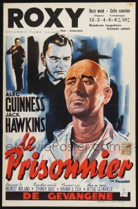 4p447 PRISONER Belgian '55 Jack Hawkins accuses bald Cardinal Alec Guinness of treason, Wik art!