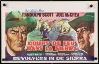 4p451 RIDE THE HIGH COUNTRY Belgian '62 close-up artwork of Randolph Scott & Joel McCrea!